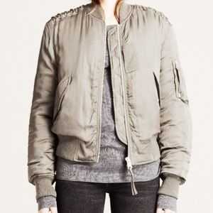 All Saints | Sage Green Bree Laced Bomber Jacket